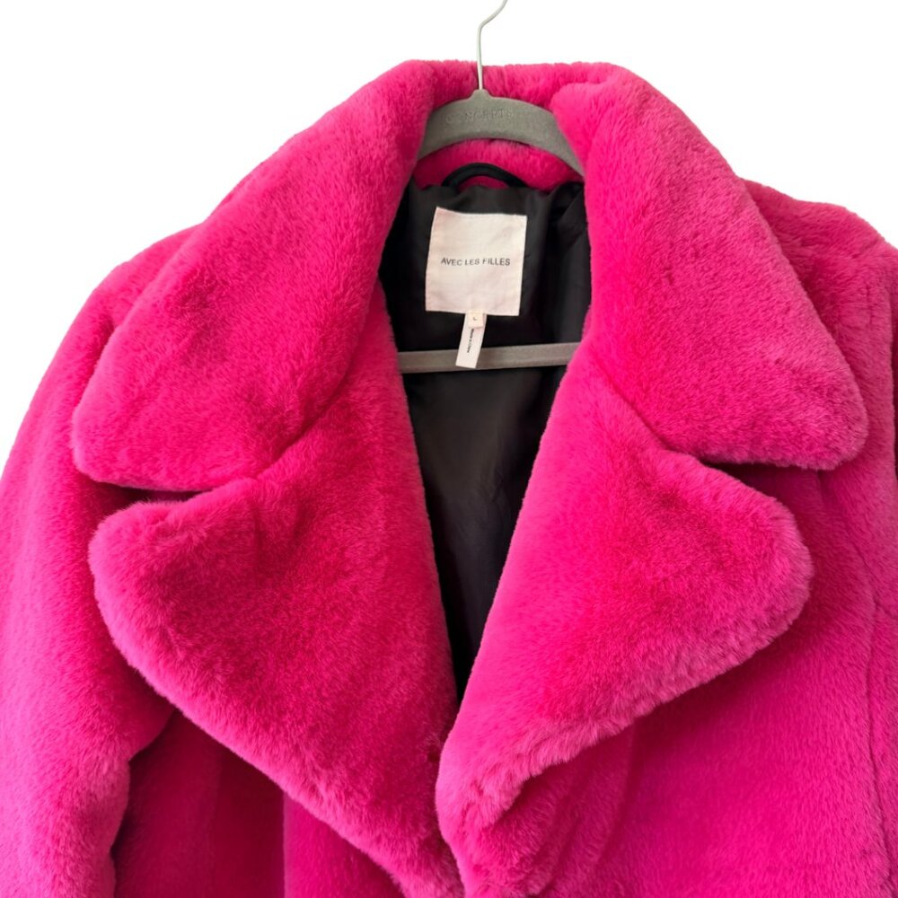 Avec Les Filles Pink Faux-Fur Coat - Picture 7 of 8